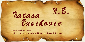 Nataša Bušiković vizit kartica